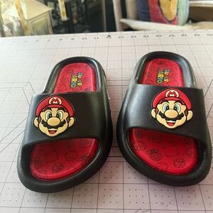 Nintendo Super Mario Kids Black and Red Sandals
